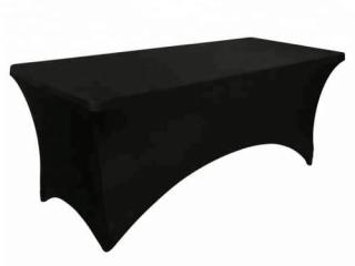 Стрейч чехол на прямоугольный стол черного цвета